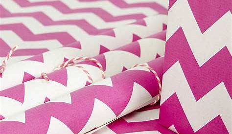 Recycled Pink Chevron White Wrapping Paper By Sophia Victoria Joy