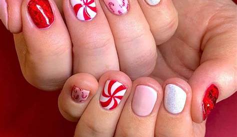 Pink Christmas Nails Candy Cane 15 Lovely Nail Designs