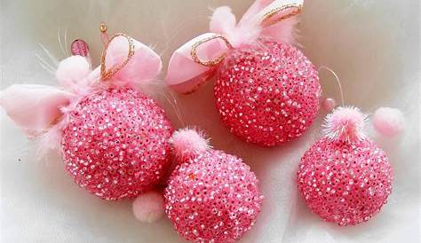 Pink Christmas Ornaments, Pink Christmas Decoration, Rose colored