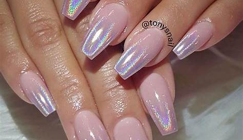 Pink Chrome Nails Tips Shiny Sheer Manicure Great For Adding Some Subtle