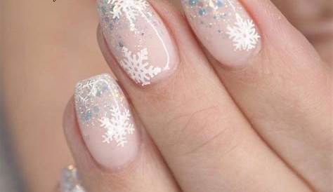 Pink French Nails With Snowflakes Nail Art By Allwaspolished Nailpolis Museum Of