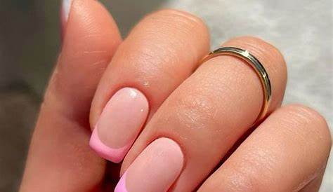 Pink French Tips Square Round