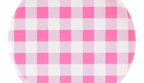 Pink Gingham Paper Plate