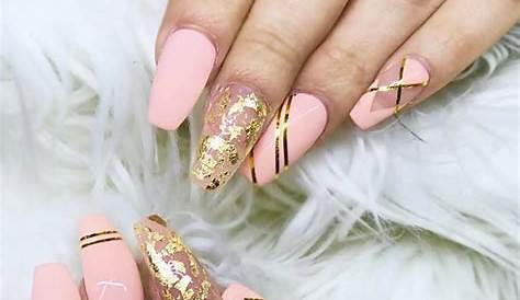 Pink Nails Gold Lines And Spumoni Nail Art Designs By Top Clarksville