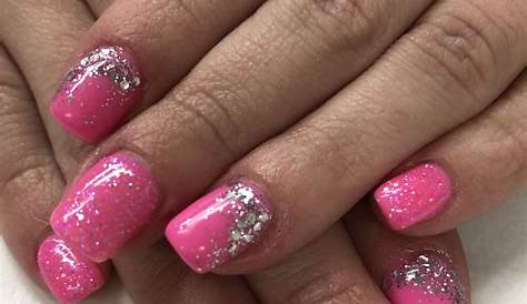 Pink Nails Photos Sparkly Tip White And Silver White