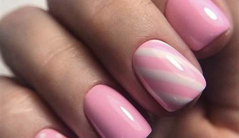Pink Nails With Design Short 60 Pretty Square For Spring