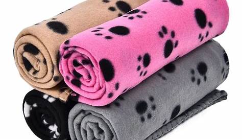 (Pink) 3PK Pet Blanket Dogs Puppy Cat Paw Print Soft Warm Fleece Bed