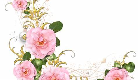 Romantic Pink Flower Border PNG File PNG, SVG Clip art for Web