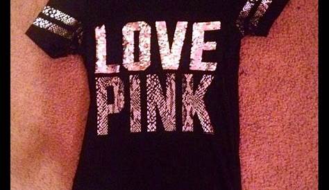 Victoria's Secret PINK Shirt Bling Sequin Long Sleeve Pink medium