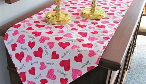 Pink Valentine Table Runner 36 Reversible Etsy