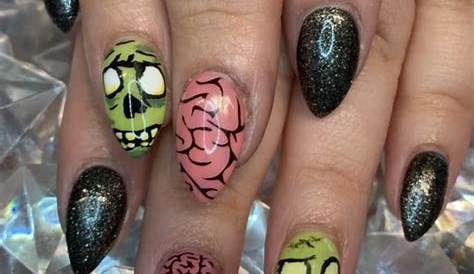 Pink Zombie Nails Paleberry + Tutorial