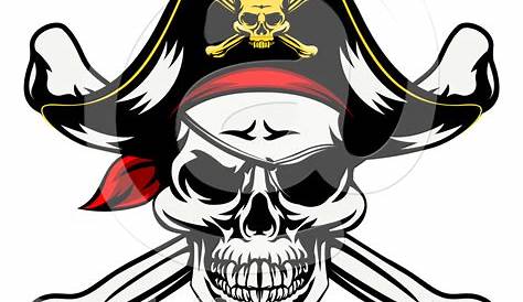 Vector Illustration of a Pirate Skull and Crossbones Wearing a Patch