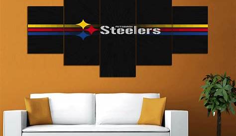 Pittsburgh Steelers Logo Poster 1 Football – 5 Panel Canvas Art Wall
