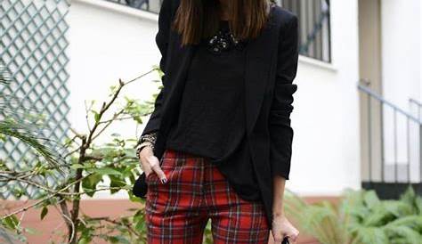 Plaid Pants Outfit Graphic Tee Street Style Ideas