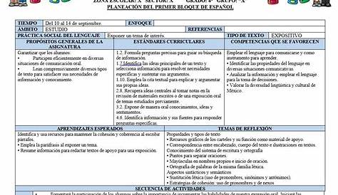 Planeación del cuarto grado del tercer bloque del ciclo escolar 2014