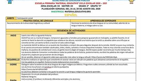 PLANEACION DIDACTICA SEMANA 11 TERCER GRADO PRIMARIA 2022-2023