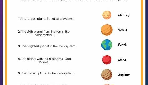 Planets In Order From The Sun Worksheet Of (worksheet)