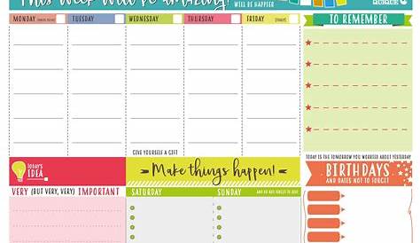Planning Semanal | Planificador semanal, Calendarios creativos