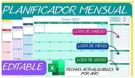 Planificadores mensuales en Word, Excel y PDF - Calendarpedia.com