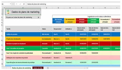 Planilha de Gerenciamento de Projetos em Excel com Gráfico de Gantt