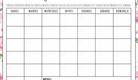 Planificador Mensual Calendario Mensual Para Imprimir Bonito | The Best