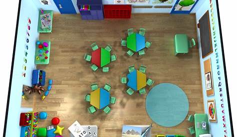 Sala de Aula Infantil 1 de Henrique | Planta 3D - Mooble