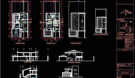 Planos de casa de 2 pisos y 3 dormitorios Bajar CAD (.DWG)
