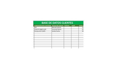 Base De Datos Clientes Excel Descargar Gratis - Sample Excel Templates