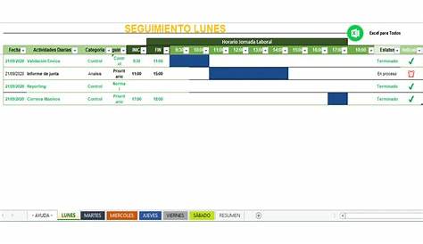 Planning Semanal En Excel - SEONegativo.com