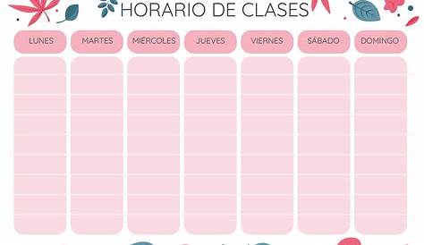 Plantillas de horarios para imprimir - Cosas Molonas