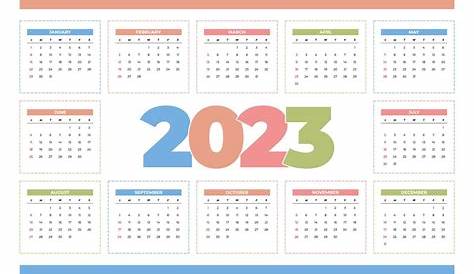 Calendario editable 2023 para imprimir modelo 10 - Materiales Educativos