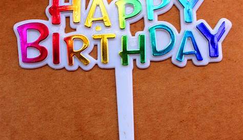 Rainbow Happy Birthday Plastic Cake Topper – Top Party Supplies