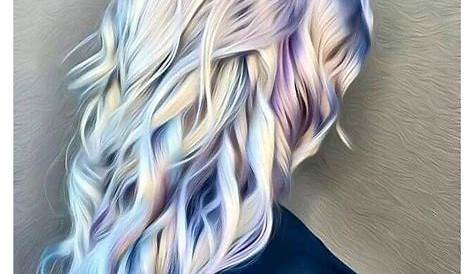 Platinum Blonde Hair With Blue Highlights Tones And Icy Silver Styles Color