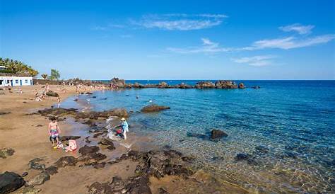 Lanzarote beach of Playa Chica situated in Puerto del Carmen