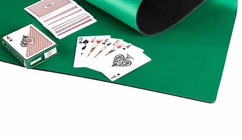MKHERT Playing Cards Poker Chips and Dices on Green Table Doormat Rug