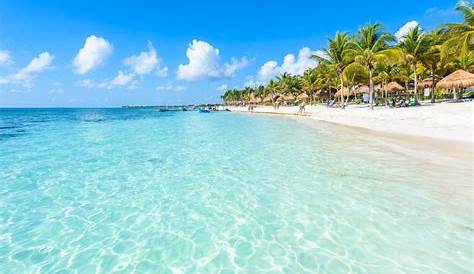 Plage De Playa Del Carmen, Mexique Image stock - Image du caraïbes