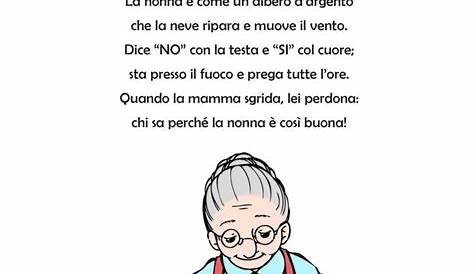Poesia sulla nonna con cornice La nonna - Mamma e Bambini
