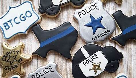 Police Valentine's Decorated Cookies Officer