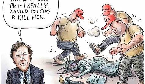 9 cartoons about Fox News' Tucker Carlson's Jan. 6 riot lies