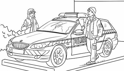 Ausmalbilder Polizei Autos 01 | Polizeiautos, Ausmalen, Malvorlagen
