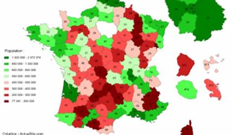 Population par département en France - Carte et classement