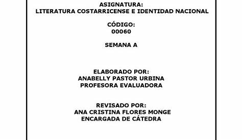Literatura Costarricense e Identidad Nacional, código 060. by Uned