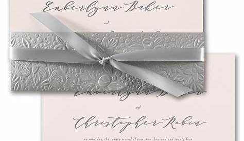 Carlson Craft invitation with gold foil trim | Boston wedding