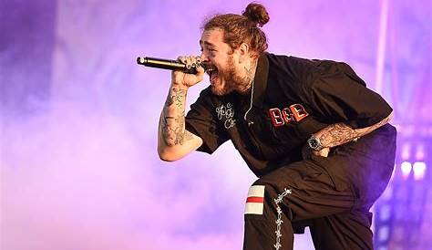 Post Malone falls in hole on stage at concert, finishes show with