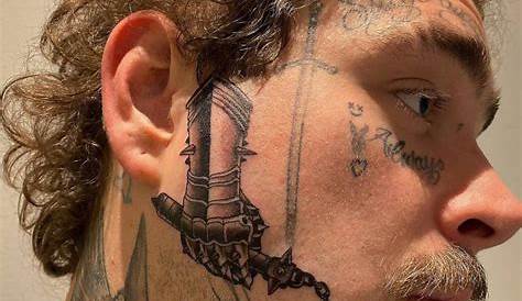 Post Malone Gets New "Stay Away" Face Tattoo