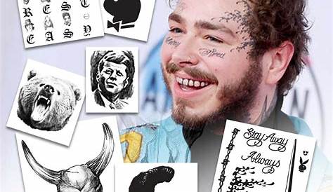 Post Malone Temporary Tattoos | REALISTIC | Life-Sized | Large Set of