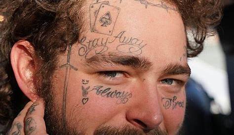 Post Malone's latest face tattoo is of a buzzsaw dripping with blood as