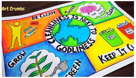 Cleanliness poster, Drawing | Easy drawings, Art poster design, Poster