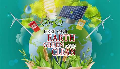 Poster on Save Earth with Slogan - Majhi Marathi