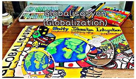 Globalisasyon Poster Slogan Drawing - Migrasyon Poster Slogan